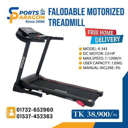 K-Power K343 Motorized Treadmill Foldable