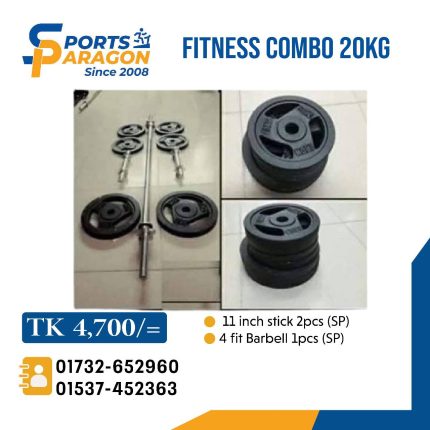 Combo Adjustable Dumbbell & Barbell set 20kg  Premium Quality