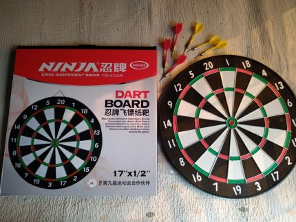 Ninja - 17 inch Dart Board - Black and White - SPORTS PARAGON