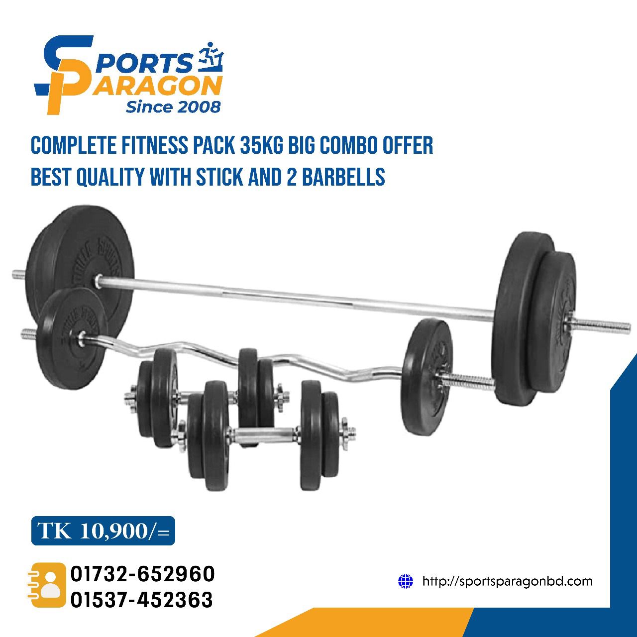 Complete Fitness Pack 35KG Big Combo OFFER Best Quality With Stick And 2 Barbells Complete Fitness Pack 35KG Big Combo OFFER Best Quality With Stick And 2 Barbells